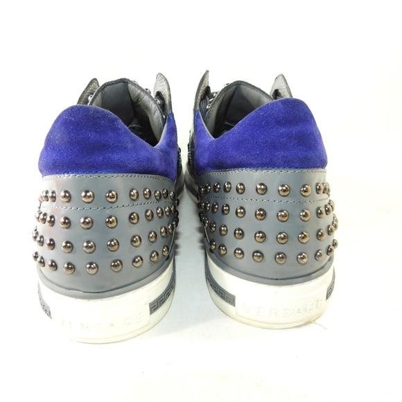 Versace Medusa Sz 12 Blue Gray Sneaker Mens L3D25 - Picture 7 of 8